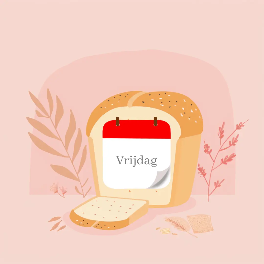 een afbeelding van een brood met een kalender - vrijdag